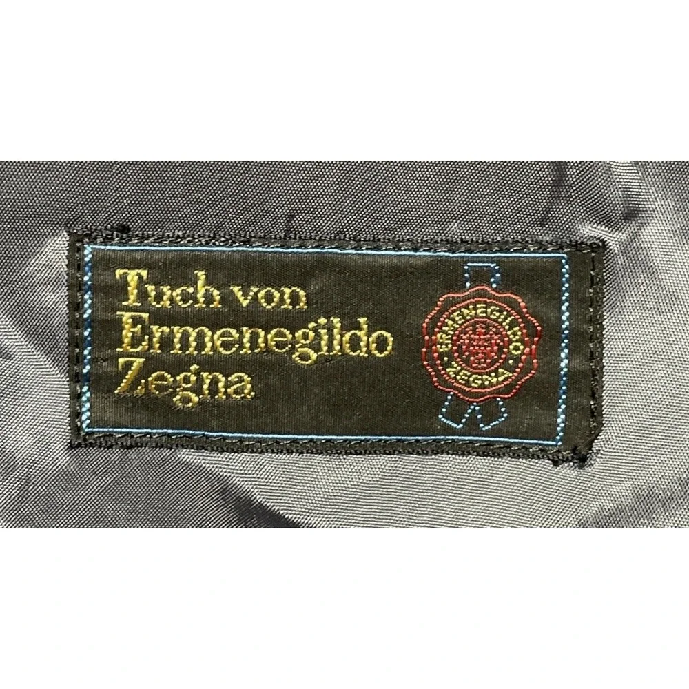 Ermenegildo Zegna Wool Suit Jacket Mens Size 42 German 25 Gray Pinstripe VTG 80s